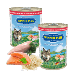 Natvoer kip - zalm - rijst